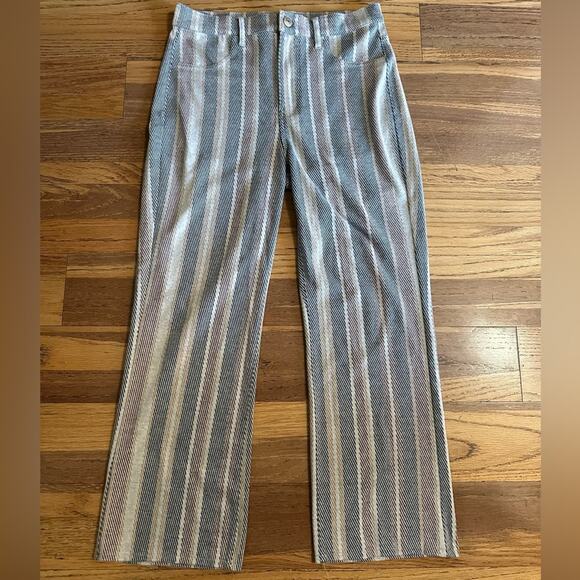 American Eagle Women’s Straight Striped Leg Pants, Stretch Knit, 6 Short - Picture 2 of 14